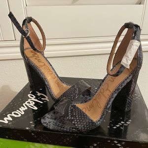 Sam Edelmann snakeprint block heels